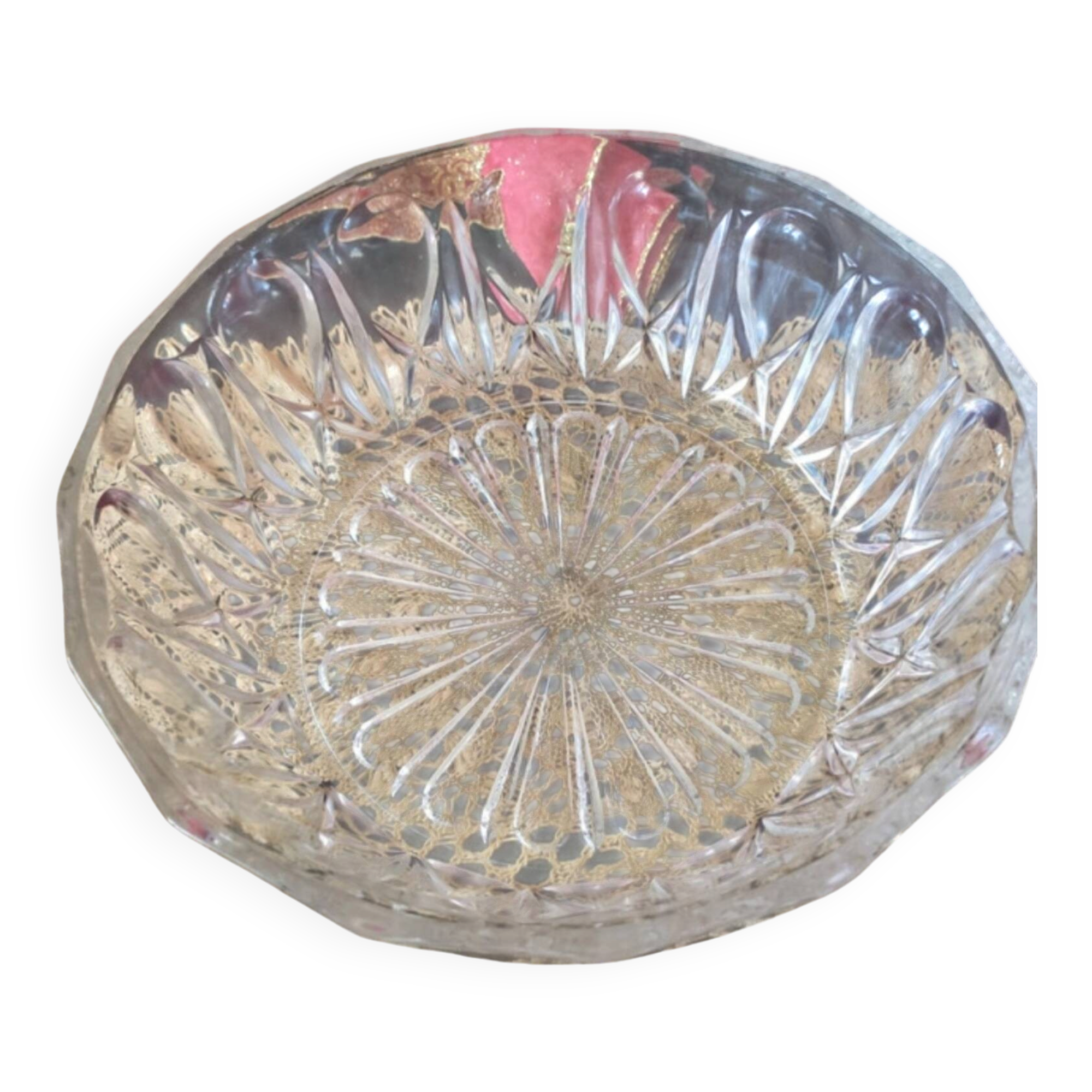 Coupe centre de table en verre moulé, Reims