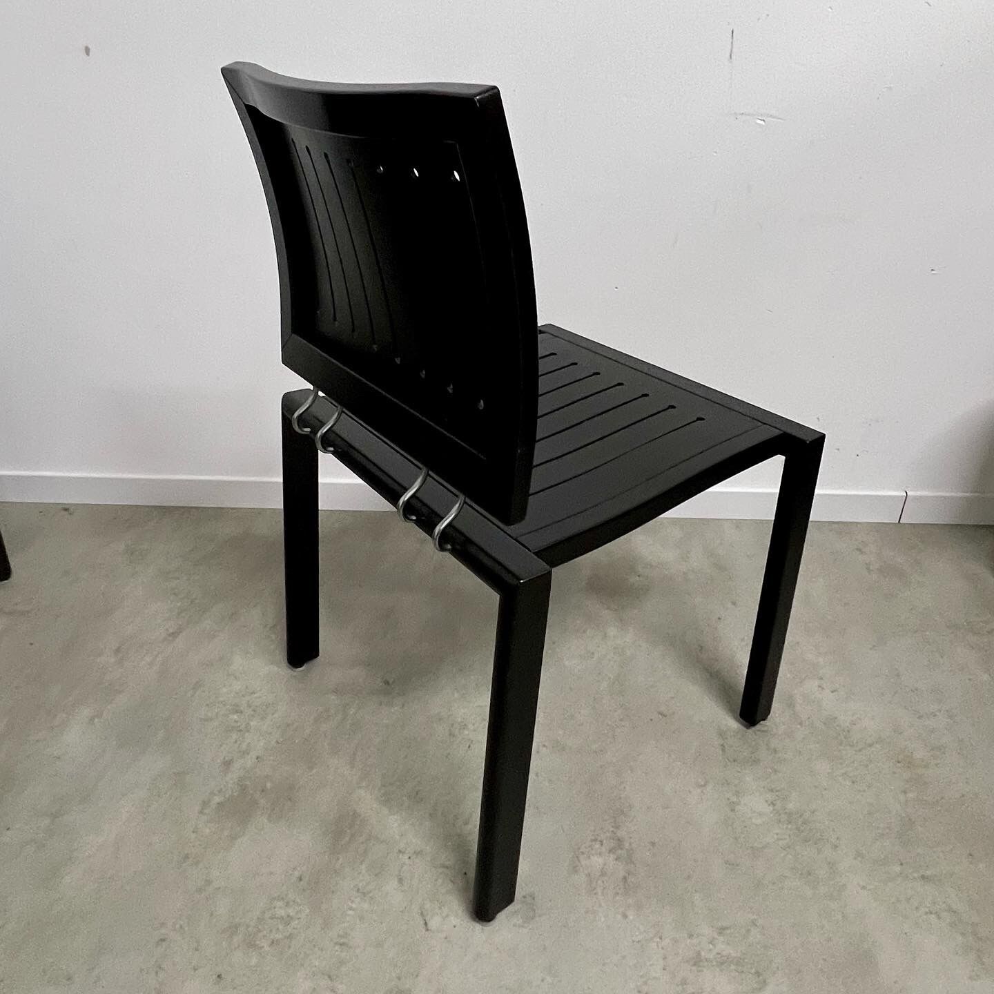 Lot 4 old vintage design chairs Dieticker Bruno Rey black wood year 70