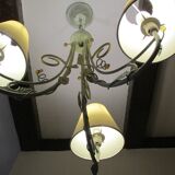 Lustre vintage, 3 feux, fer forgé