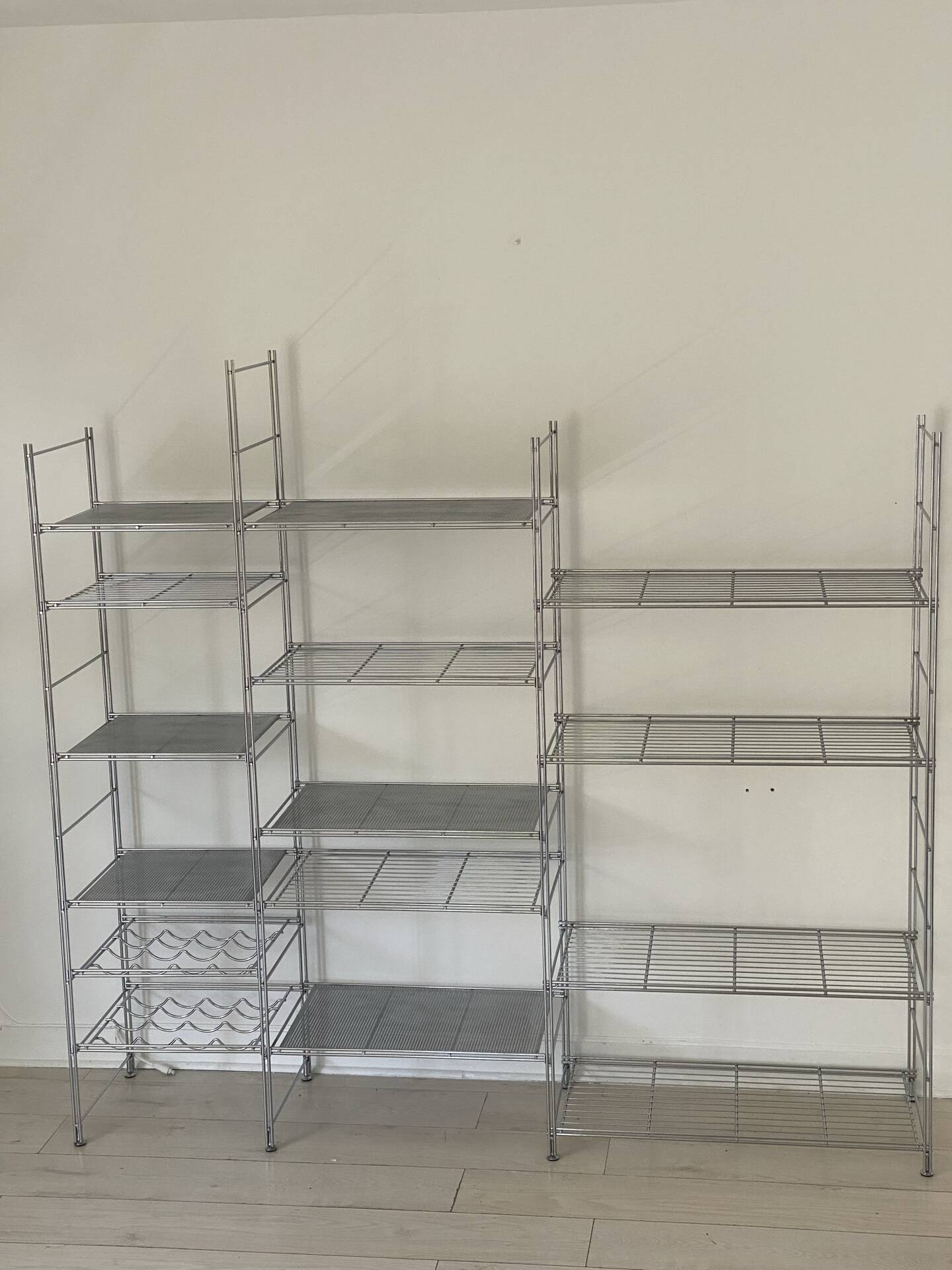 Modular chrome metal shelf