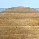 Circular coffee table in solid oak, circa 1960