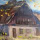 Tableau ancien, paysage signé Guyard, circa 1960