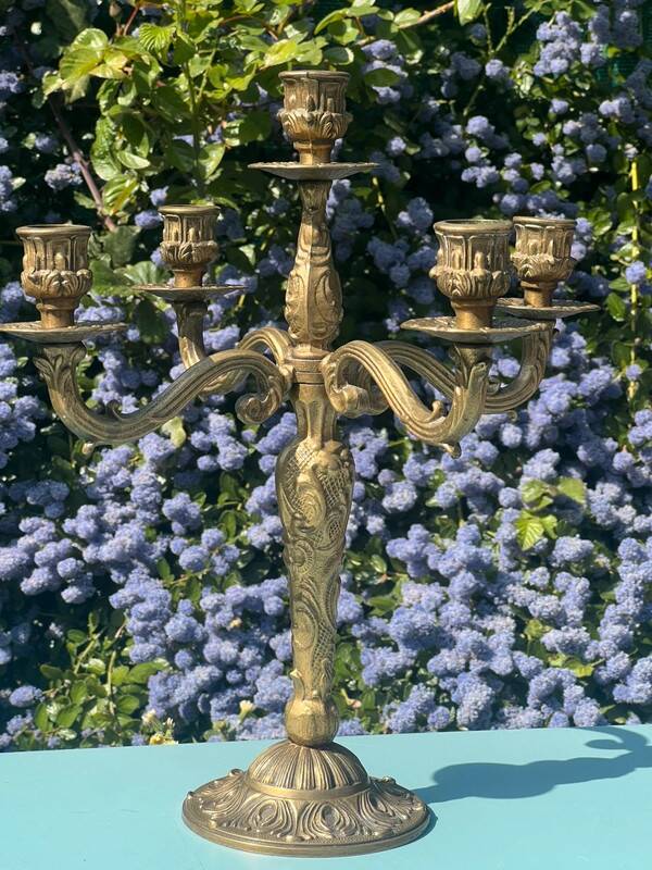 Antique Brass Candlestick – Louis XVI Style, 20th Century