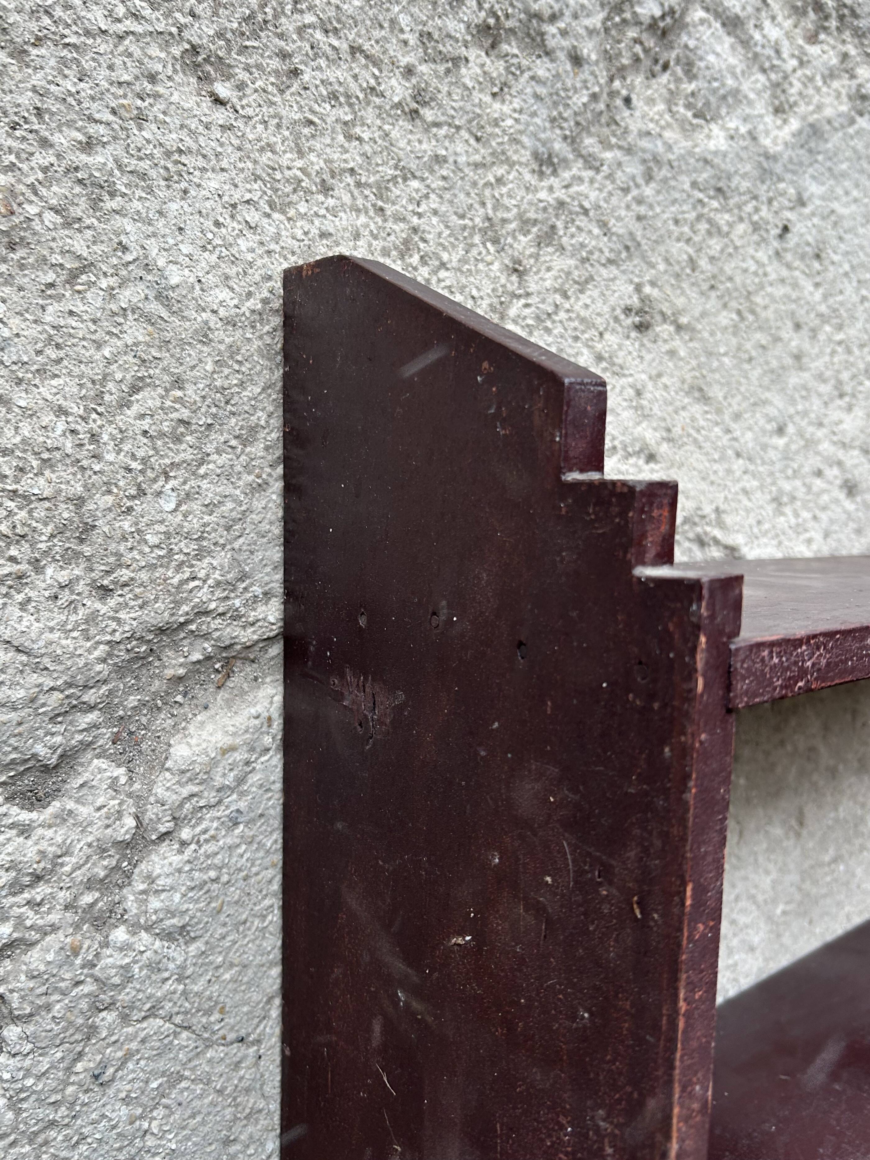 Antique wooden wall shelf, 133cm long
