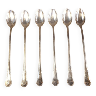 Long silver-plated ice cream spoons