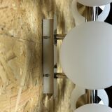 2x 60s 70s 6-bulb Sputnik wall lights by Kaiser Leuchten opal glass