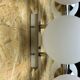 2x 60s 70s 6-bulb Sputnik wall lights by Kaiser Leuchten opal glass