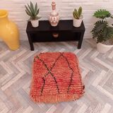 Handmade Berber pouf in wool 60 X 60 X 20 CM