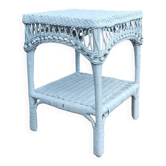 SQUARE WHITE WOVEN RATTAN COFFEE TABLE