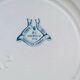 Plate in blue earth eniron, English Franco company, 19th orian decoration totaling