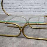 Bauhaus Tubular Brass Side Table, 1930s