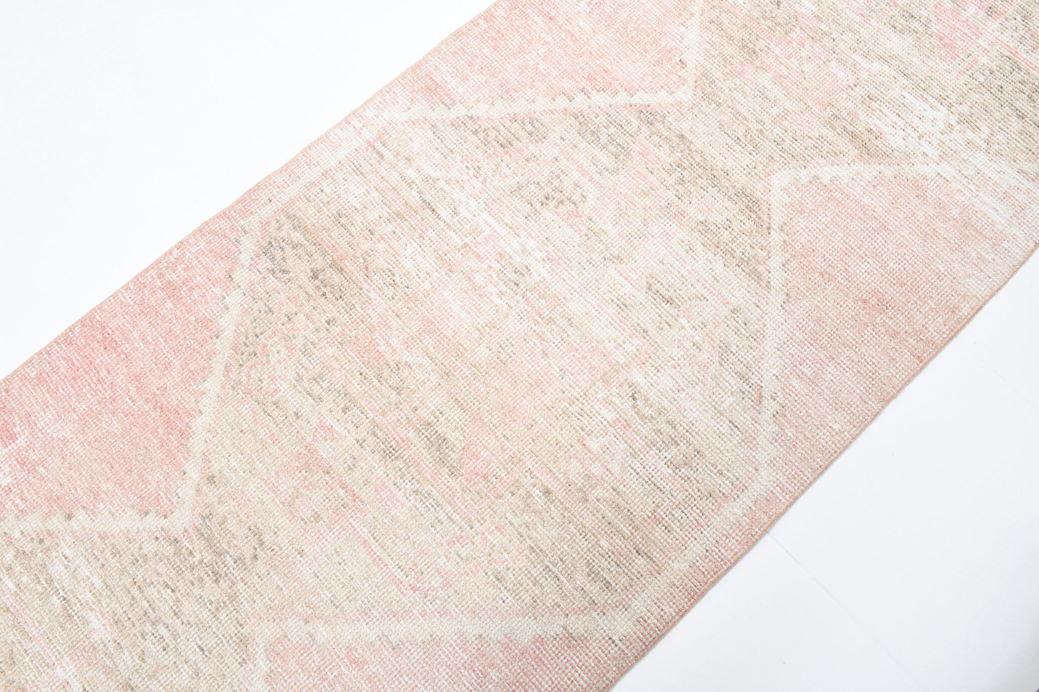 3x11 dusty beige & brown vintage runner rug