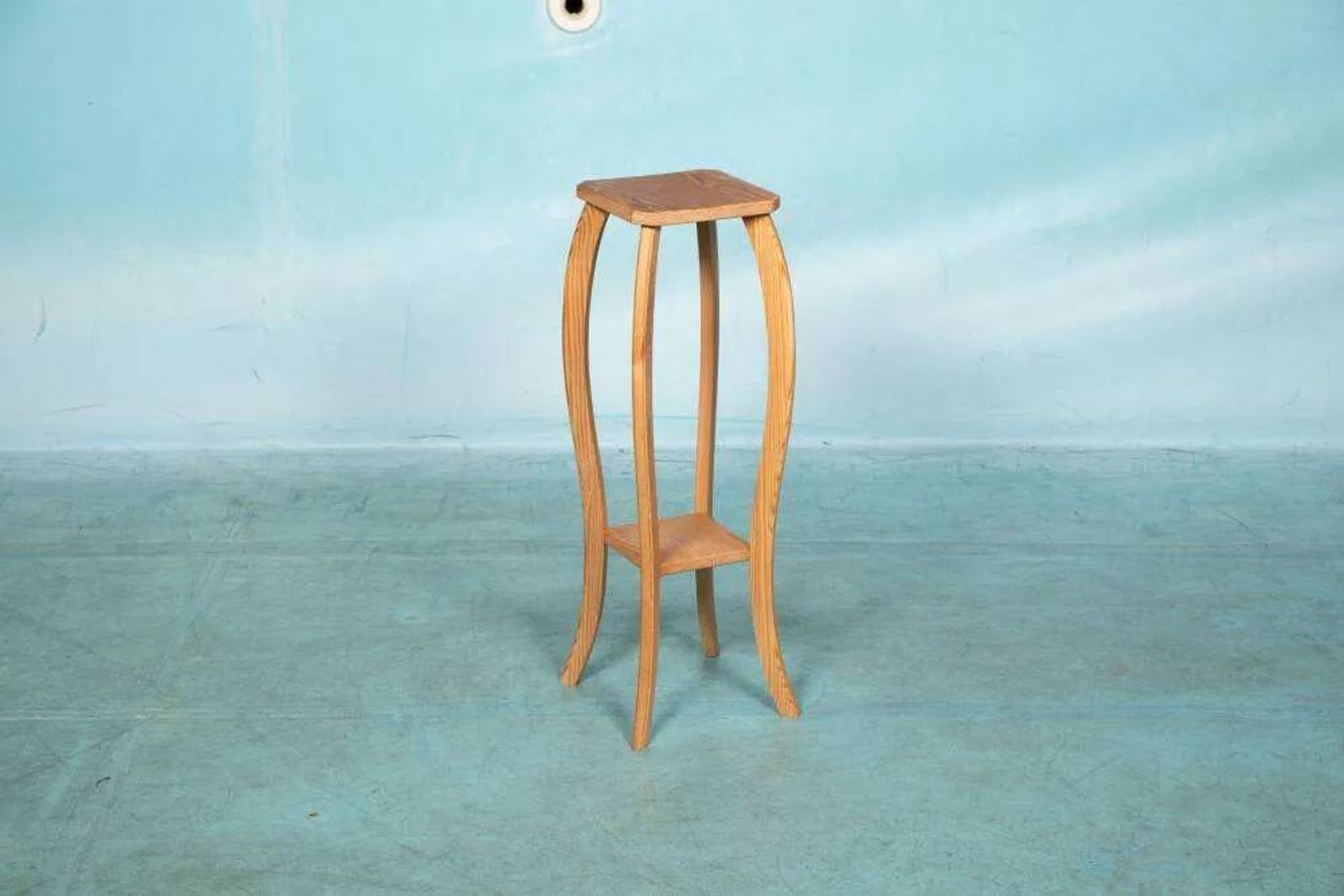 Vintage pine plant shelf, plant stand Sweden 1960