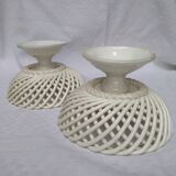 Pair of cut-on-foot in white braided earthenware
