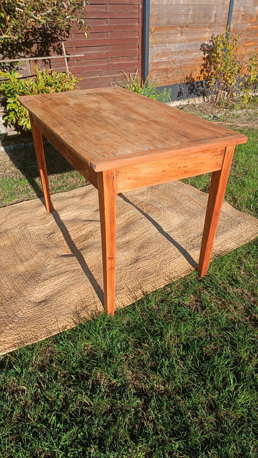 Table bureau bois brut