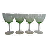 4 glasses of ouraline crystal wine