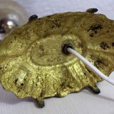 Pair of lamps in bronze and gilded glass