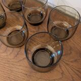 6 smoked glass water glasses