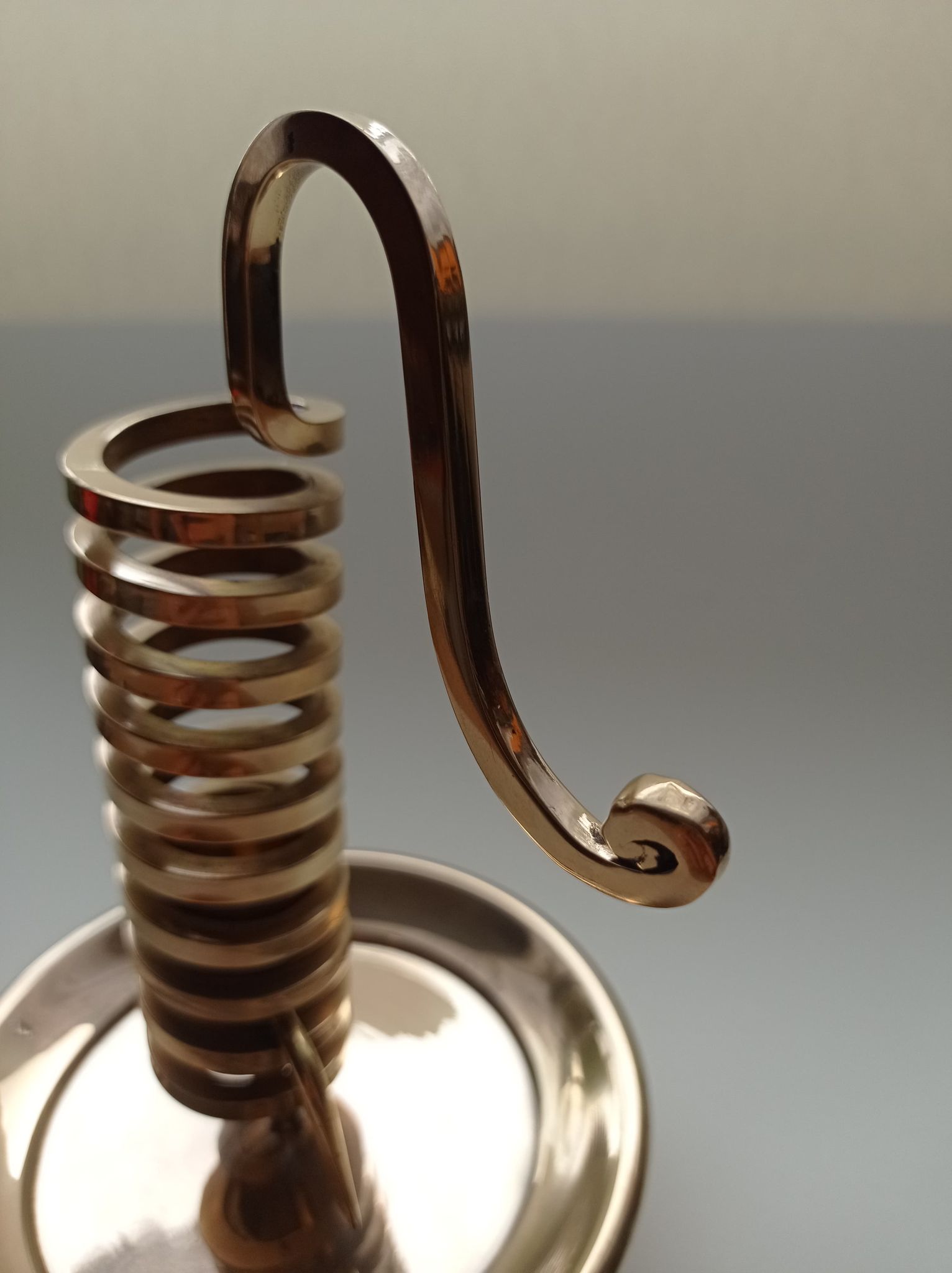 Golden brass candlestick from the 70's