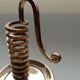 Golden brass candlestick from the 70's