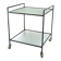 Minimal steel and wired glass sixties tea trolley