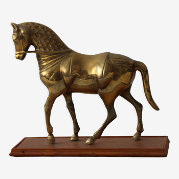Statue cheval laiton massif