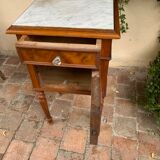 Wooden bedside table marble tray