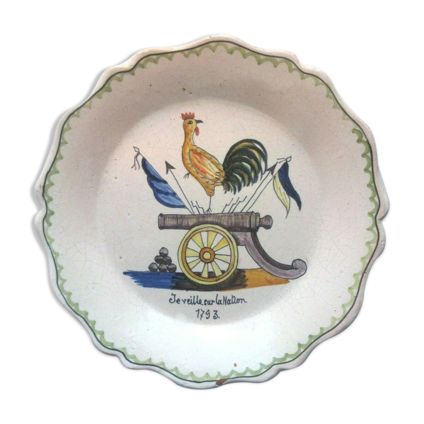 Revolutionary plate: I watch over the Nation 1793, COQ on cannon