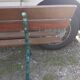 Old garden bench with cast iron feet