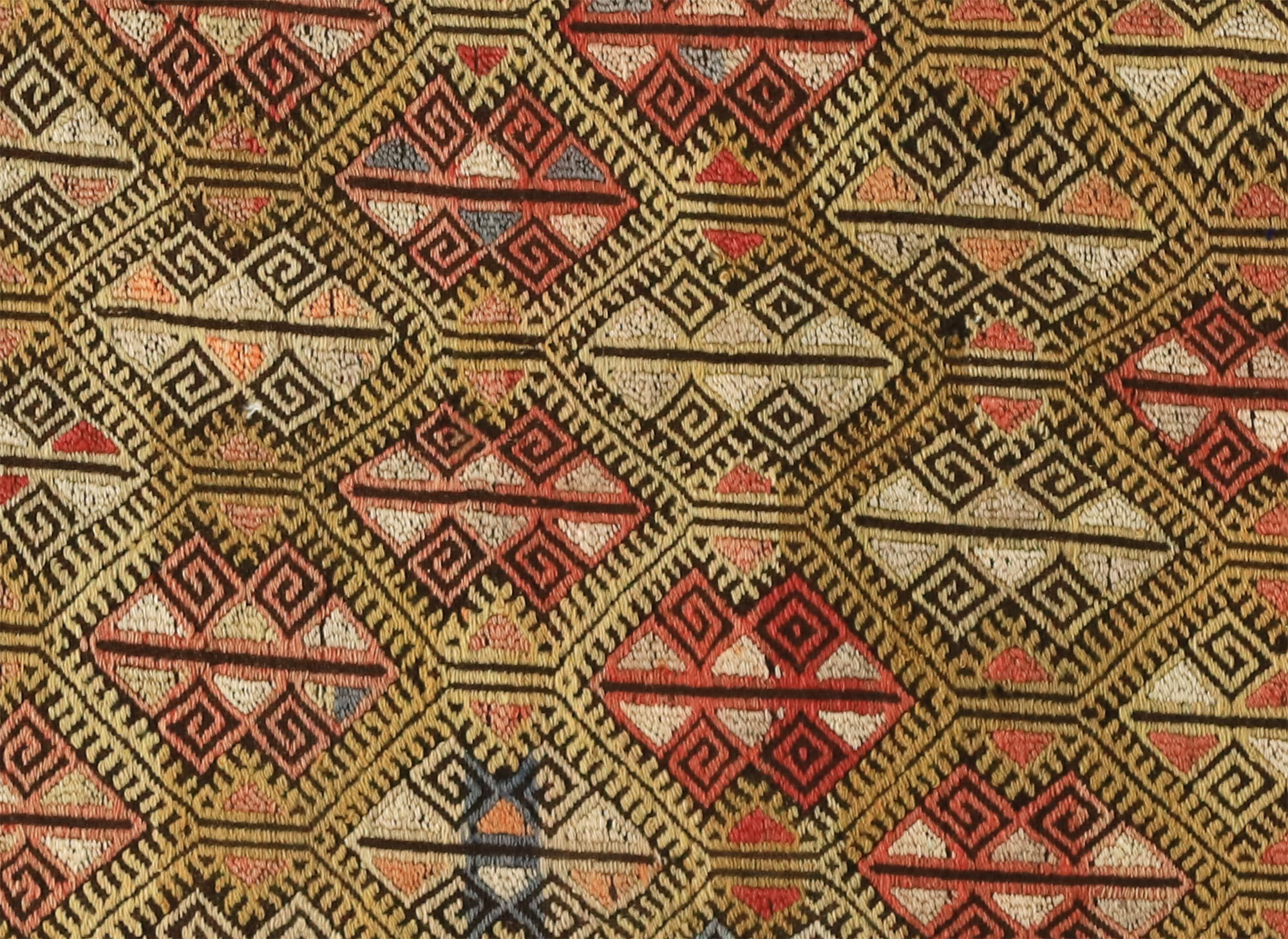 Anatolian handmade kilim rug 225 cm x 136 cm