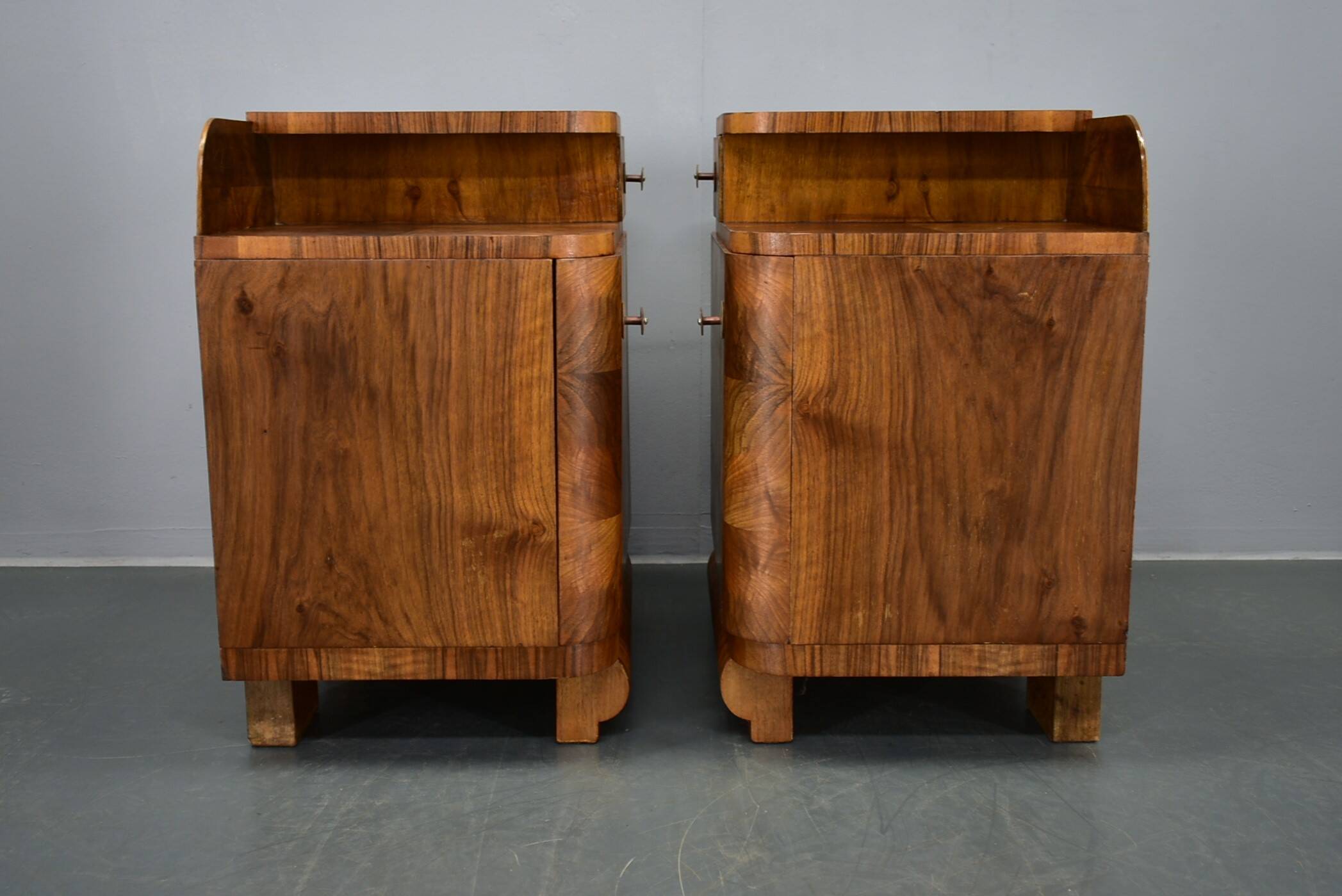 1935s Pair of Art Deco Bedside Tables, Czechoslovakia