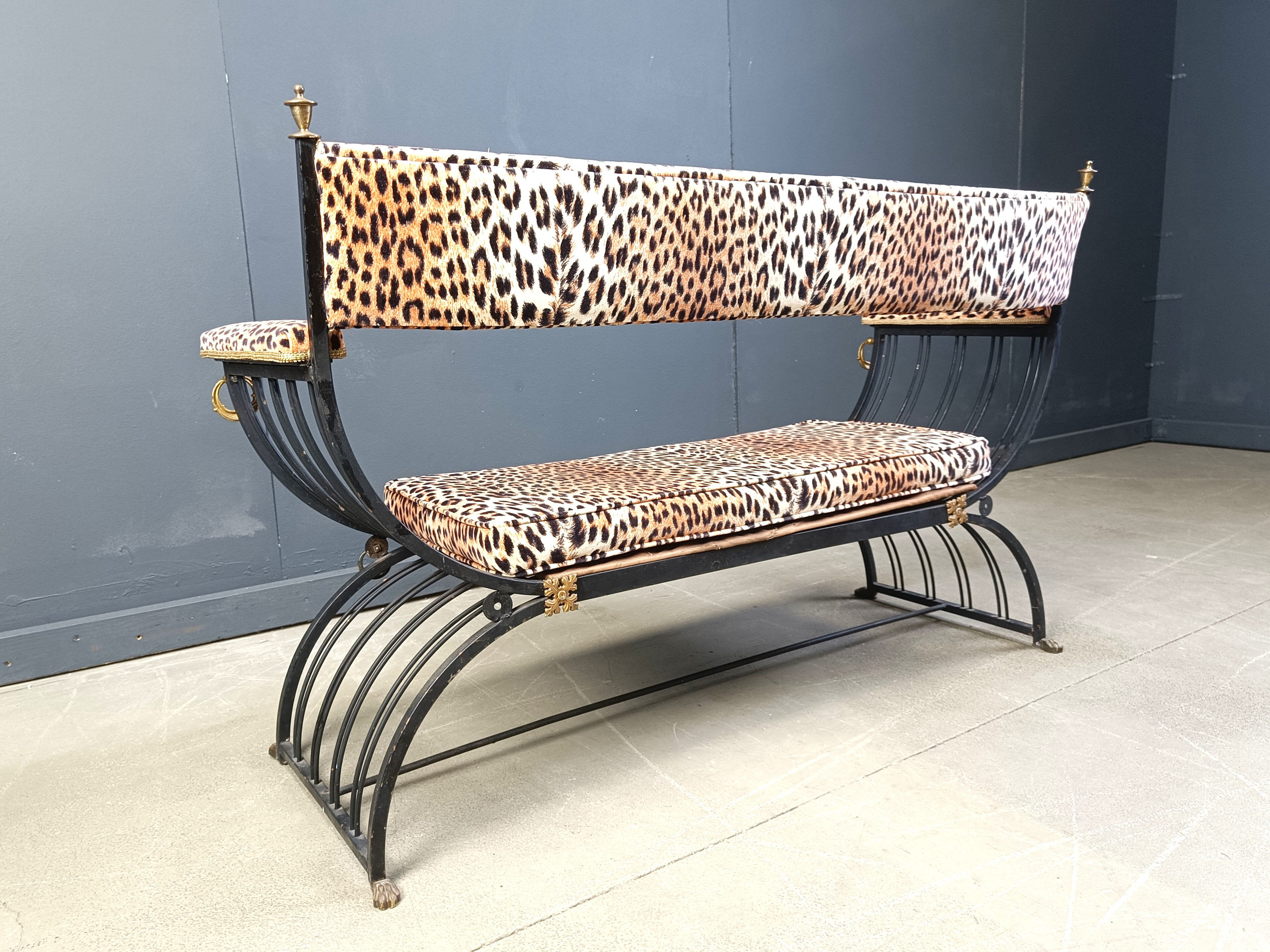 Banc curule de style Maison Jansen, années 1960