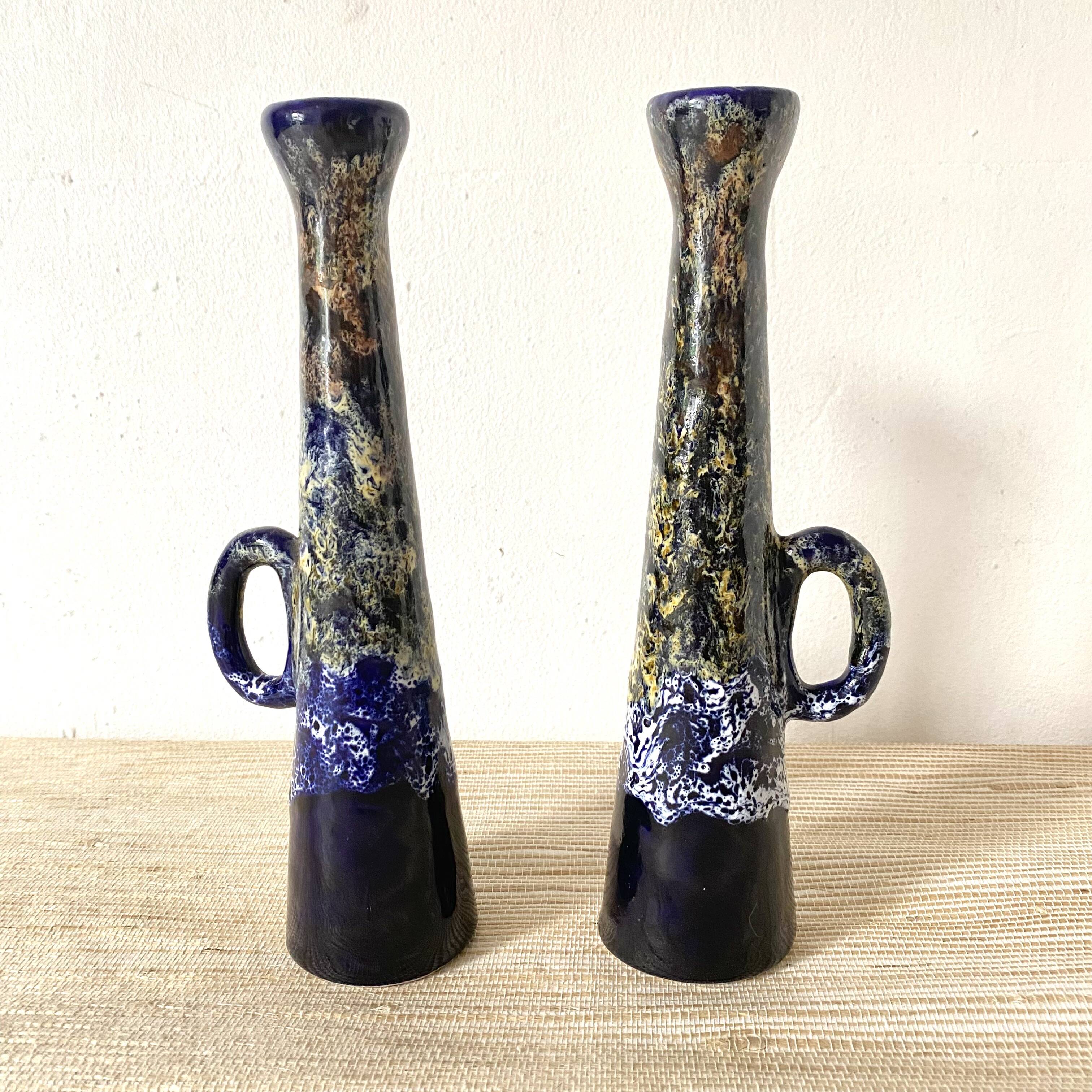 Pair of ceramic candlesticks from the 70s