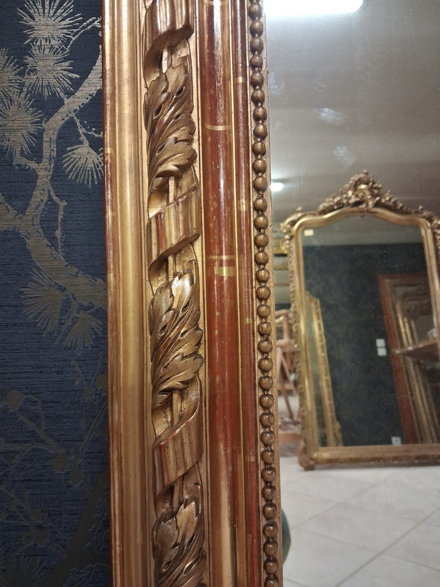 19th century mirror 196 x 140