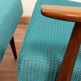 Vintage armchairs set of two teal 1970 design by H.Lis