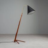 Lampe sur pied Nigel Walters en noir et teck, Hagoort, Pays-Bas, 1958