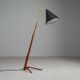 Nigel Walters floor lamp in black and teak, Hagoort, Netherlands, 1958