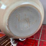 Original vintage ceramic and leather lamp