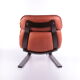 Fauteuil brésilien vintage avec coussin d’assise en cuir de couleur Cognac, années 70