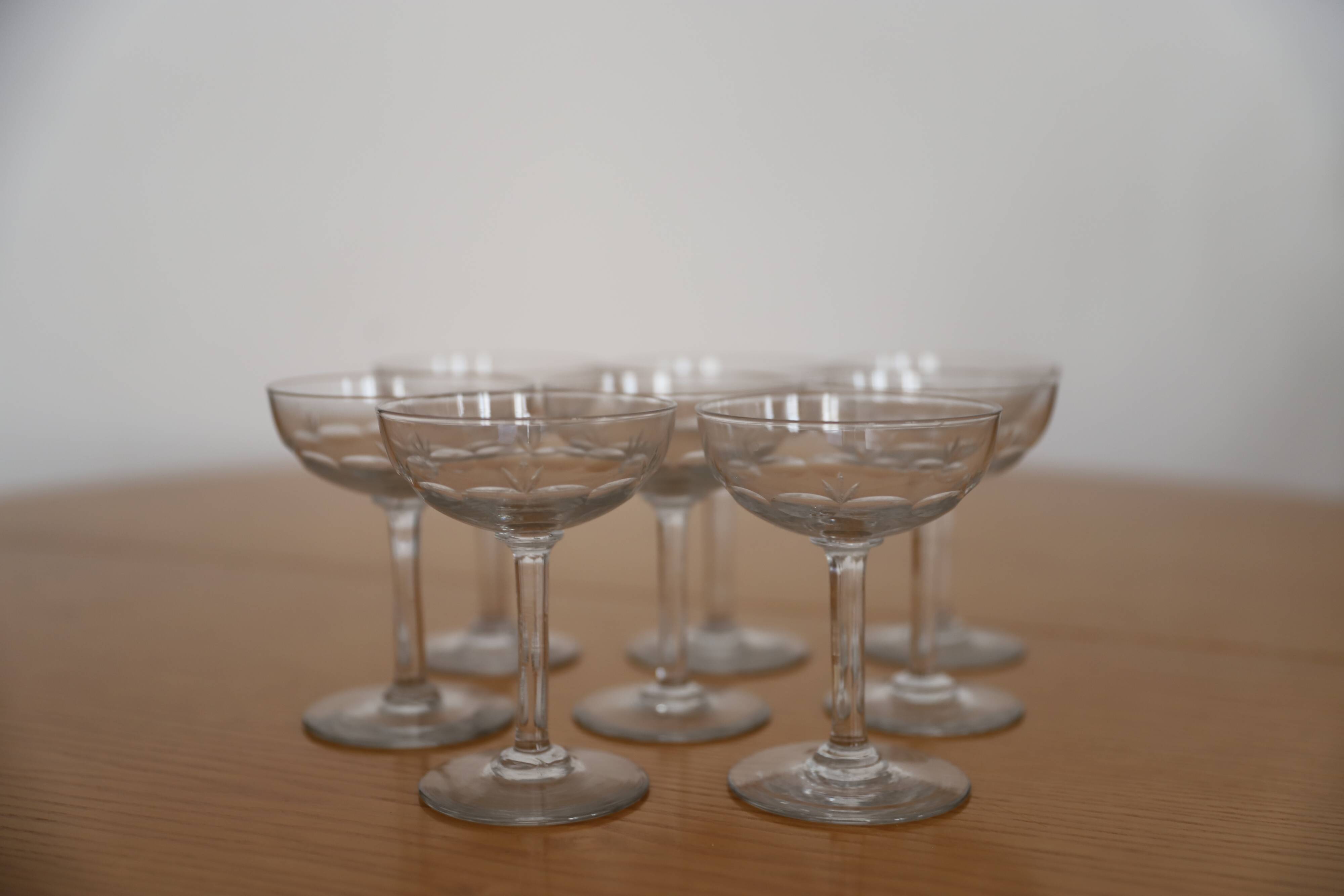 8 stemmed glasses