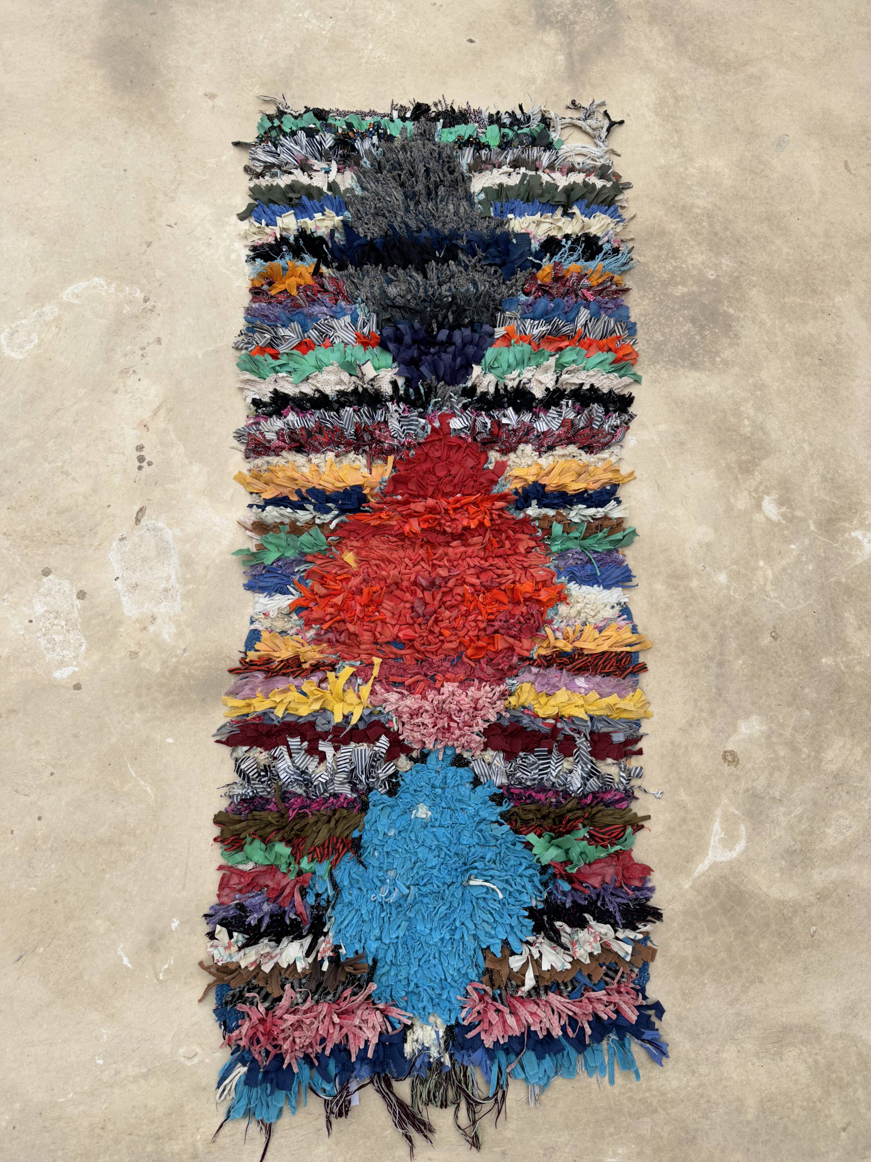 Tapis Marocain Boucherouite coloré - 67 x 162 cm