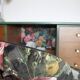 Restored office, 60/70 year, forest green and ancient flowers
