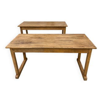 Pair of Vintage Community Tables in Solid Beech