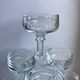 Set of 10 glasses with molded glass bar legs in 70s