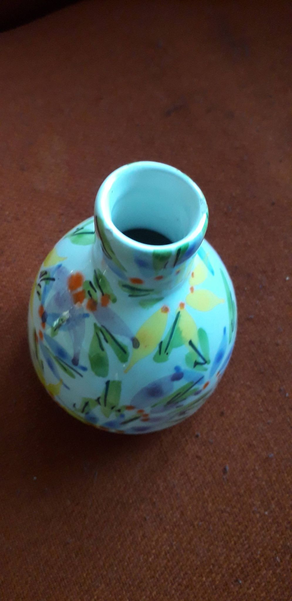 Vintage Italian vase with floral decoration