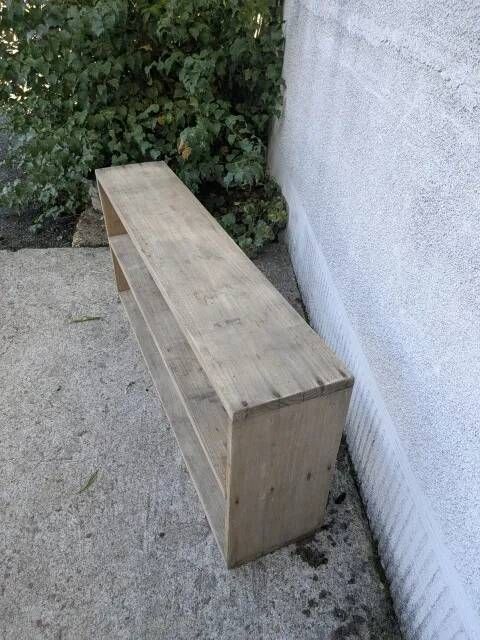 Natural wood shelf