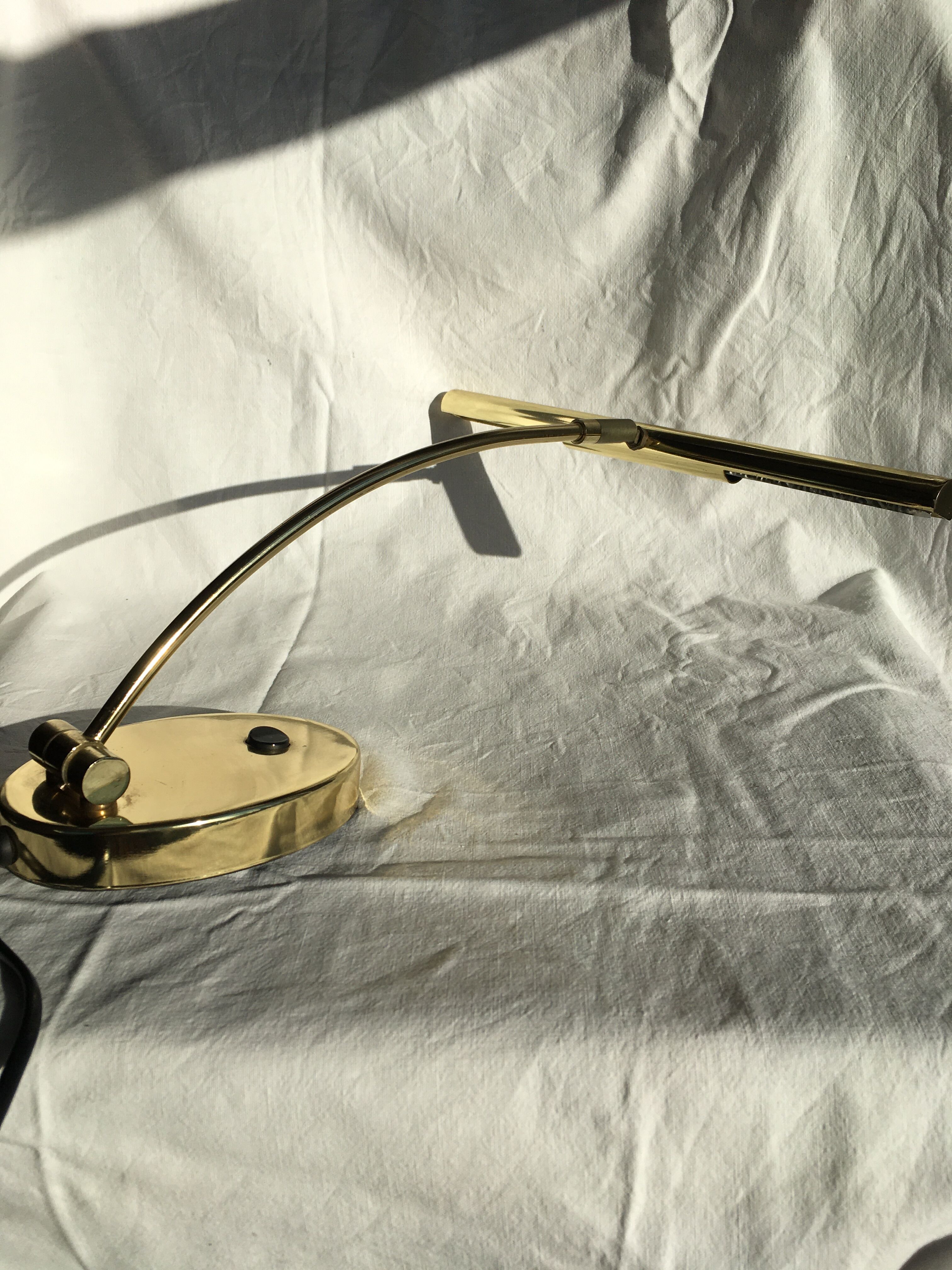Piano or desk lamp in gilded brass