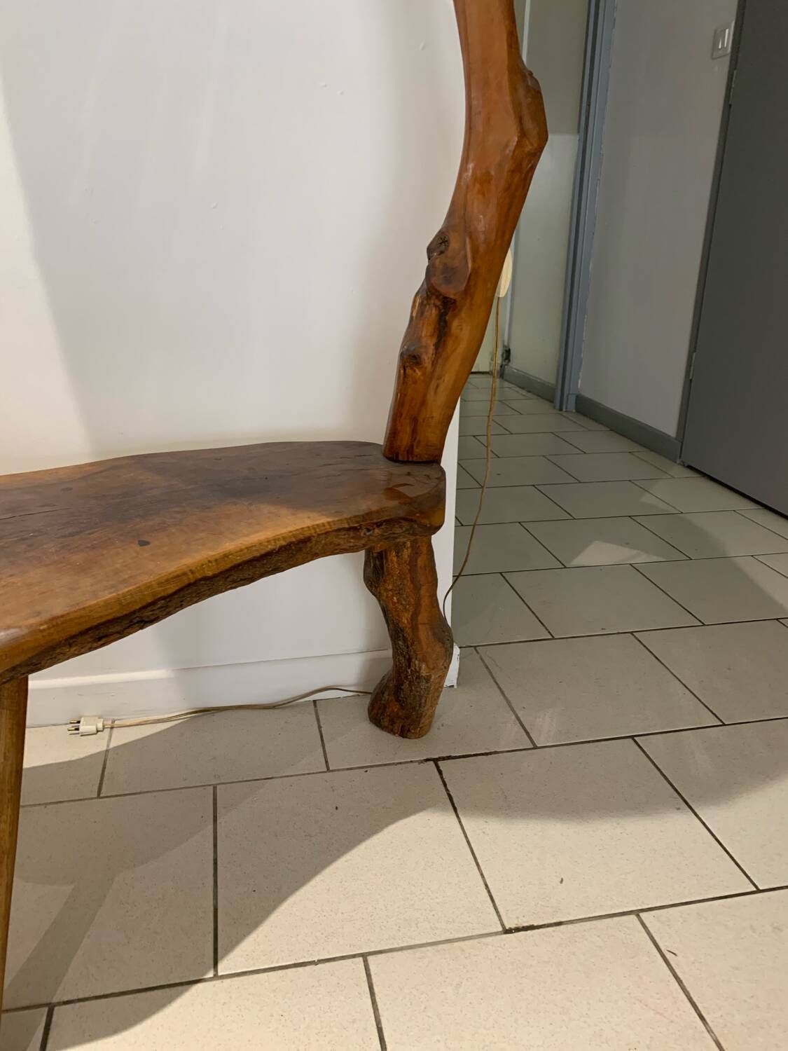 Liseuse Bois Vintage Corde Vallauris circa 1960