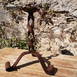 Brutalist wrought iron candle holder