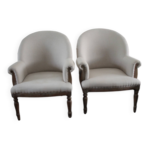 paire de bergères beige